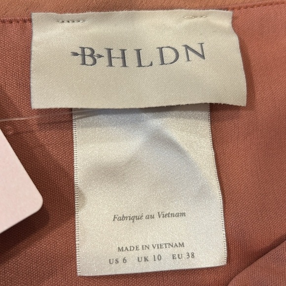 BHLDN Anthropologie Freya Satin Charmeuse Dress Gown Rose Champagne Size 6 NWT - Picture 2 of 16